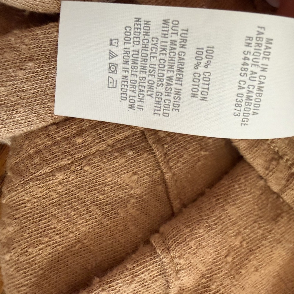 Aerie Medium Jogger Pants Knit Pull On Lounge Casual Light Brown Tan Comfy Tie - Picture 4 of 6